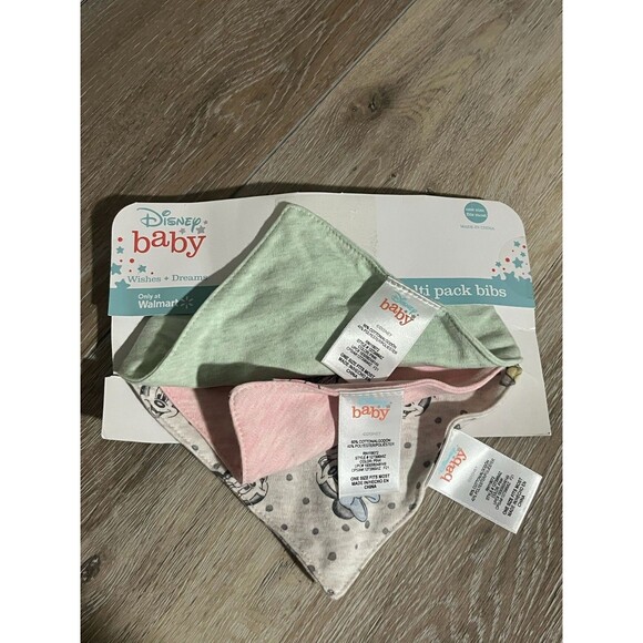 Infant CUTE Minnie Mouse Snap Closure Bibs 3 PACK - BRAND NEW IN PACKAGE - Picture 6 of 7